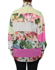 Dolce & Gabbana Multicolor Floral Patchwork Ascot Collar Top -   -  Dolce & Gabbana.