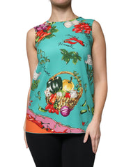 Dolce & Gabbana Multicolor Vegetables Sleeveless Tank Top -   -  Dolce & Gabbana.