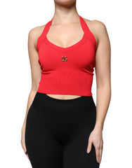 Dolce & Gabbana Red Viscose Sleeveless Halter Cropped Tank Top -   -  Dolce & Gabbana.