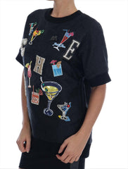 Dolce & Gabbana Black Brocade Cocktail Crystal Sweater -   -  Dolce & Gabbana.