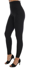 Dolce & Gabbana Gray Cashmere Ribbed Stretch Tights -   -  Dolce & Gabbana.