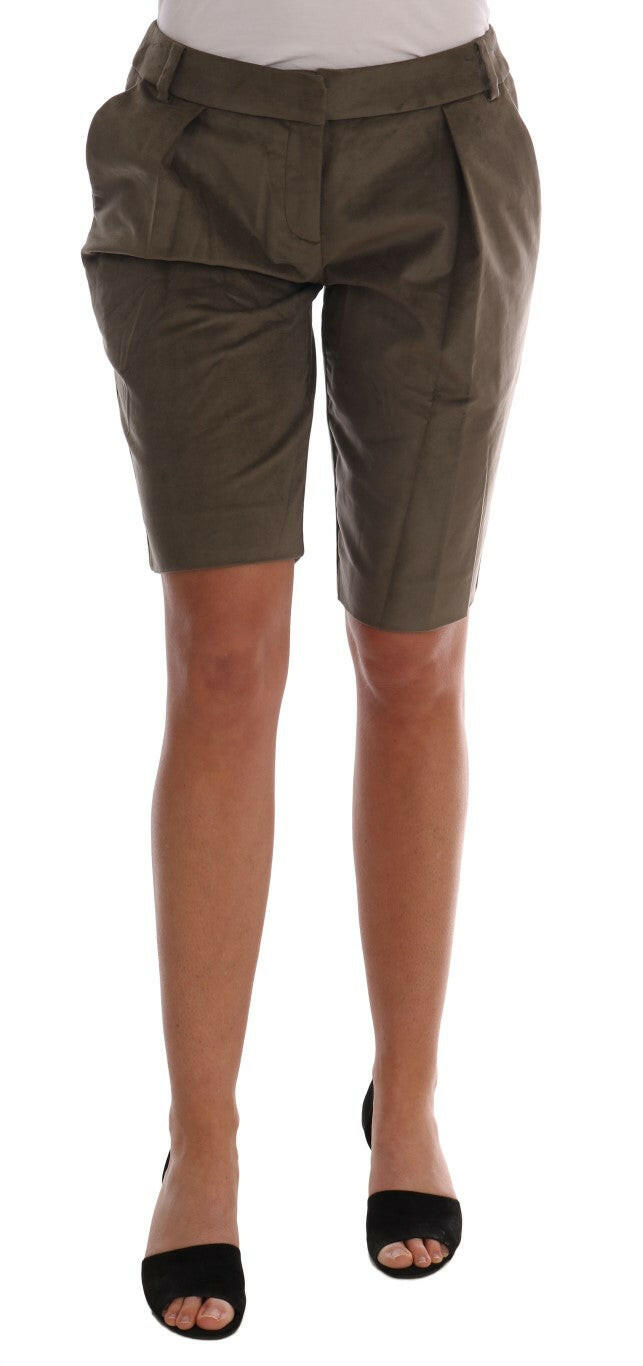 Ermanno Scervino Brown Velvet Bermuda Shorts -   -  Ermanno Scervino.