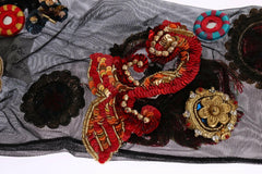 Dolce & Gabbana Black Stretch Carretto Crystal Socks -   -  Dolce & Gabbana.