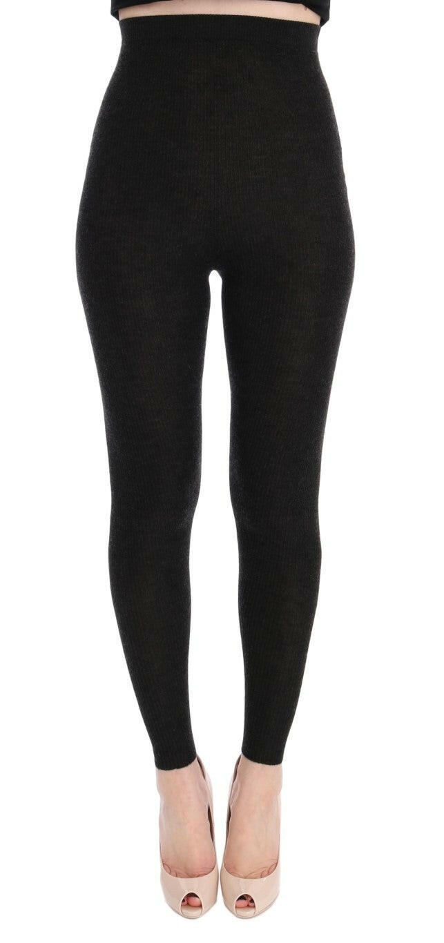 Dolce & Gabbana Gray Cashmere Stretch Tights -   -  Dolce & Gabbana.