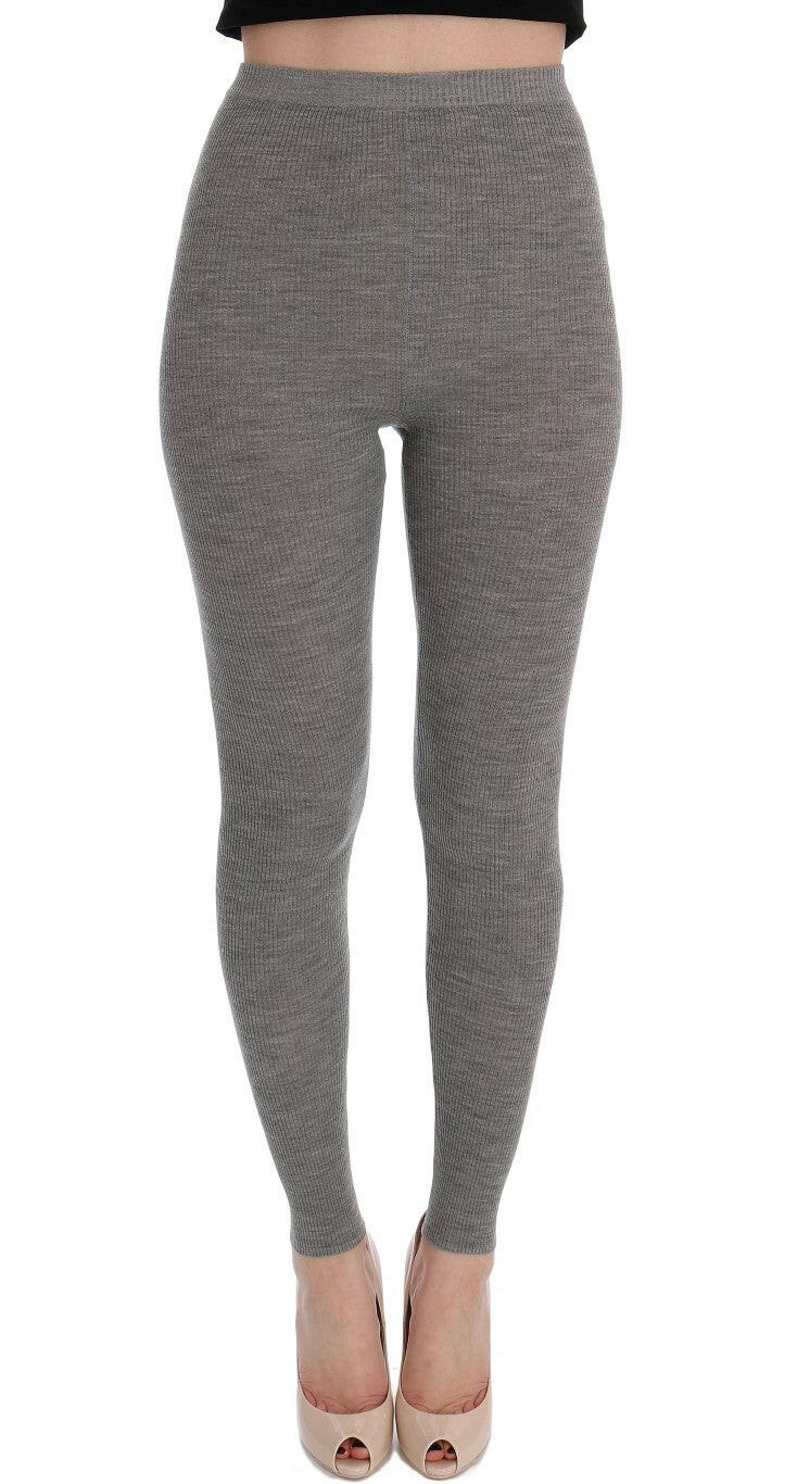 Dolce & Gabbana Gray Cashmere Stretch Tights -   -  Dolce & Gabbana.