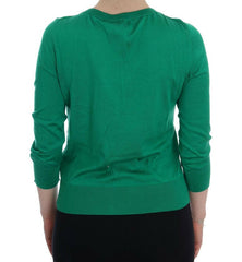Dolce & Gabbana Green Silk Crystal Banana Sweater -   -  Dolce & Gabbana.