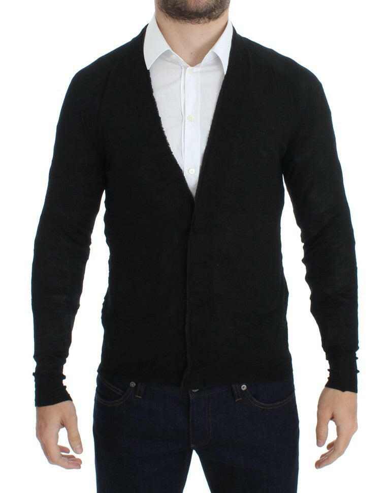 Costume National Black Fine Wool Button Cardigan -   -  Costume National.