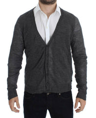 Costume National Gray Wool Button Cardigan Sweater -   -  Costume National.