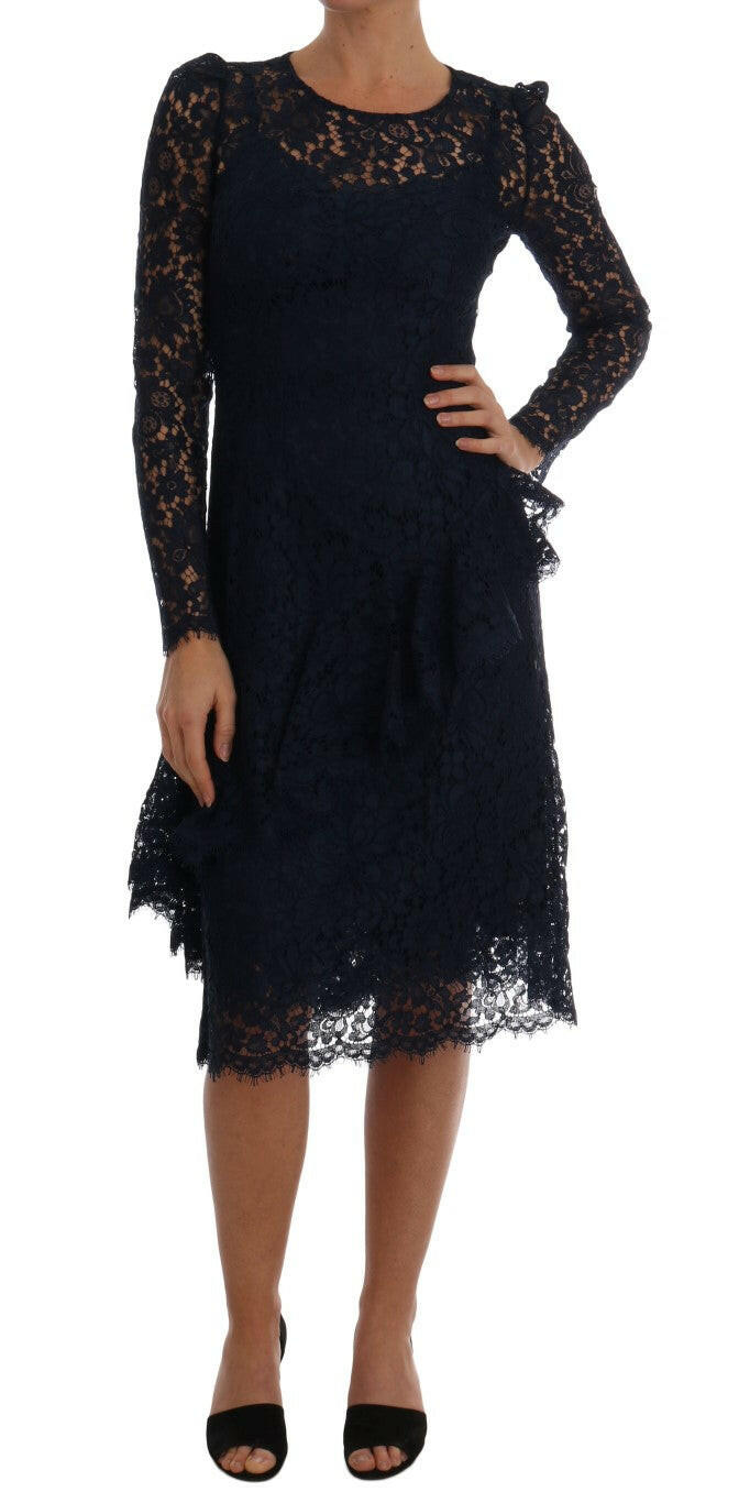Dolce & Gabbana Blue Taormina Floral Lace Sheath Dress -   -  Dolce & Gabbana.