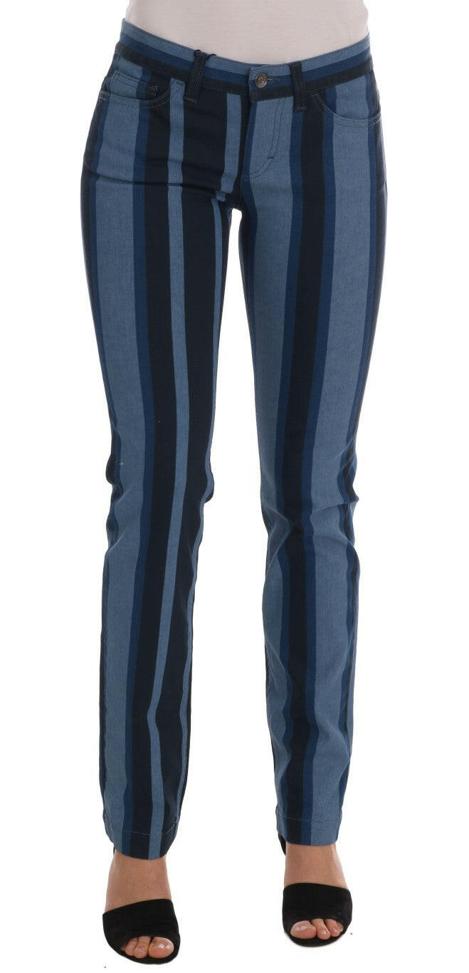 Dolce & Gabbana Blue GIRLY Striped Cotton Jeans -   -  Dolce & Gabbana.