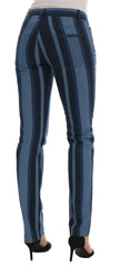 Dolce & Gabbana Blue GIRLY Striped Cotton Jeans -   -  Dolce & Gabbana.