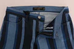 Dolce & Gabbana Blue GIRLY Striped Cotton Jeans -   -  Dolce & Gabbana.
