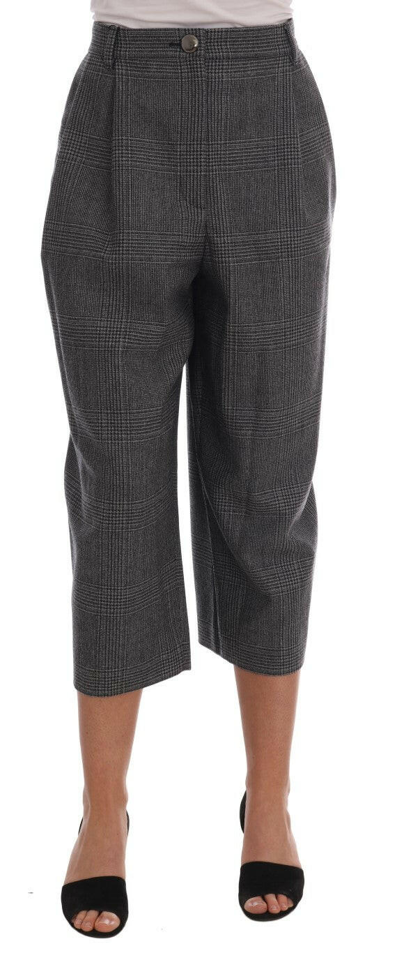Dolce & Gabbana Gray Wool Capri Pants -   -  Dolce & Gabbana.
