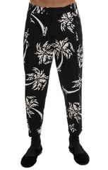 Dolce & Gabbana Black Tree Cotton Stretch Pants -   -  Dolce & Gabbana.