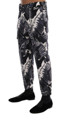 Dolce & Gabbana Gray Banana Leaf Cotton Pants -   -  Dolce & Gabbana.