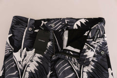 Dolce & Gabbana Gray Banana Leaf Cotton Pants -   -  Dolce & Gabbana.