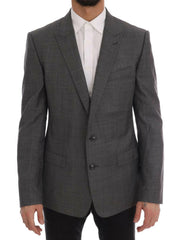 Dolce & Gabbana Gray Wool MARTINI Slim Blazer -   -  Dolce & Gabbana.