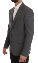 Dolce & Gabbana Gray Wool MARTINI Slim Blazer -   -  Dolce & Gabbana.
