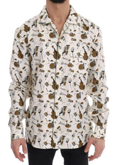 Dolce & Gabbana White Silk JAZZ Motive Print Shirt -   -  Dolce & Gabbana.