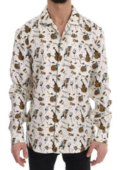 Dolce & Gabbana White Silk JAZZ Motive Print Shirt -   -  Dolce & Gabbana.