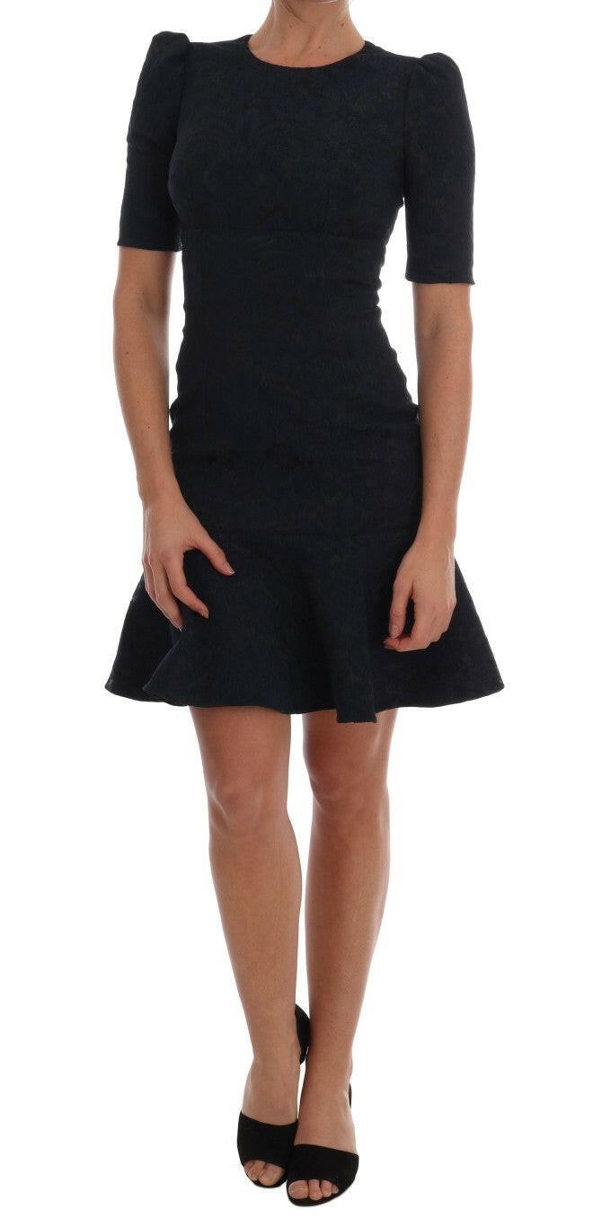 Dolce & Gabbana Black Blue Flare Mini Dress -   -  Dolce & Gabbana.