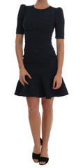 Dolce & Gabbana Black Blue Flare Mini Dress -   -  Dolce & Gabbana.