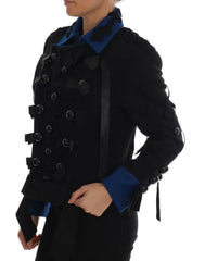 Dolce & Gabbana Black Wool Trench Jacket -   -  Dolce & Gabbana.