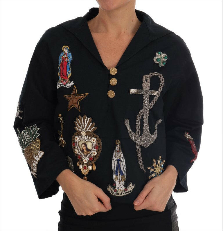 Dolce & Gabbana Blue Crystal MAMMA Sicily Jacket -   -  Dolce & Gabbana.