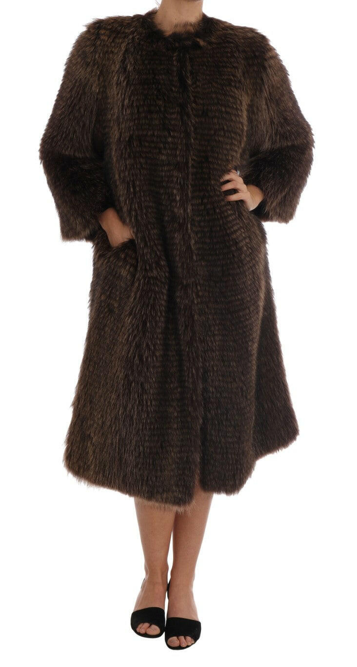 Dolce & Gabbana Brown Raccoon Fur Coat Jacket -   -  Dolce & Gabbana.