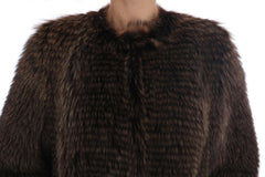 Dolce & Gabbana Brown Raccoon Fur Coat Jacket -   -  Dolce & Gabbana.