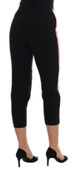 Dolce & Gabbana Black Stretch Pink Stripes Capri Pants -   -  Dolce & Gabbana.