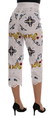 Dolce & Gabbana Mulicolor Majolica Cutout Capri Pants -   -  Dolce & Gabbana.