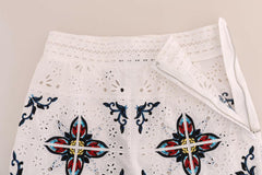 Dolce & Gabbana Mulicolor Majolica Cutout Capri Pants -   -  Dolce & Gabbana.