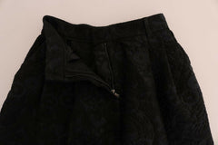 Dolce & Gabbana Black Brocade High Waist Capri Shorts -   -  Dolce & Gabbana.