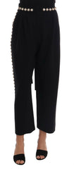 Dolce & Gabbana Black Wool Stretch Crystal Pants -   -  Dolce & Gabbana.