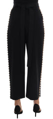 Dolce & Gabbana Black Wool Stretch Crystal Pants -   -  Dolce & Gabbana.