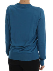 Dolce & Gabbana Blue Silk Love is Pullover Sweater -   -  Dolce & Gabbana.
