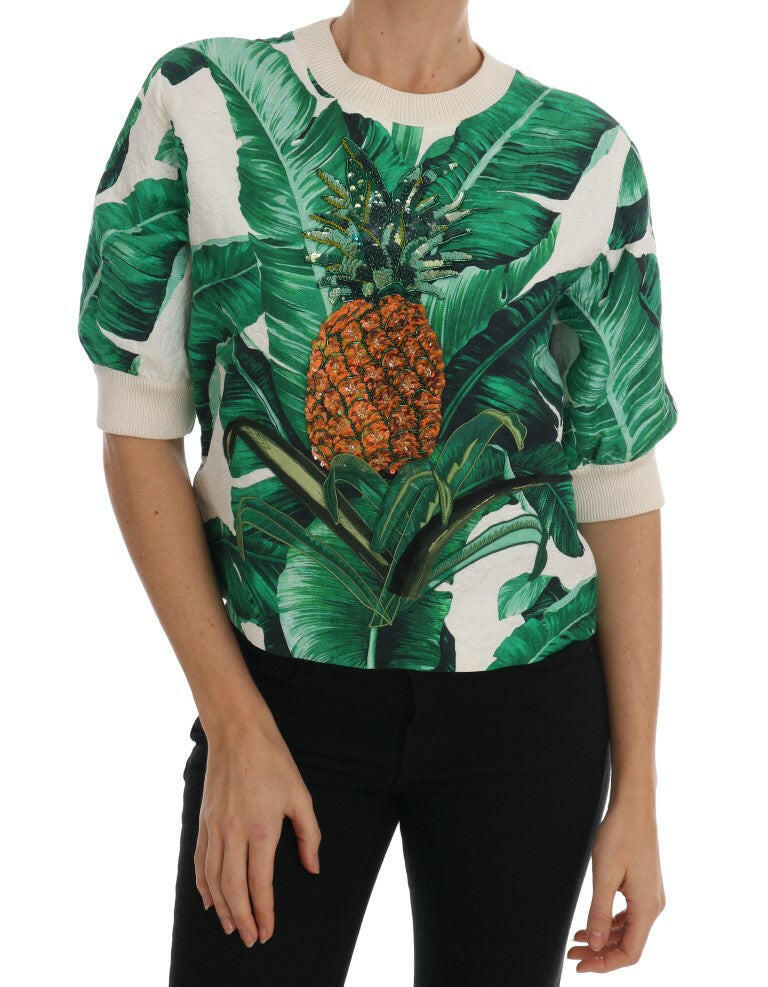 Dolce & Gabbana Pineapple Banana Sequins Crewneck Sweater -   -  Dolce & Gabbana.