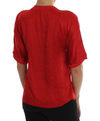 Dolce & Gabbana Red Silk Orange Vase Crystal Top -   -  Dolce & Gabbana.