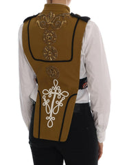 Dolce & Gabbana Yellow Crystal Cross Vest Jacket -   -  Dolce & Gabbana.