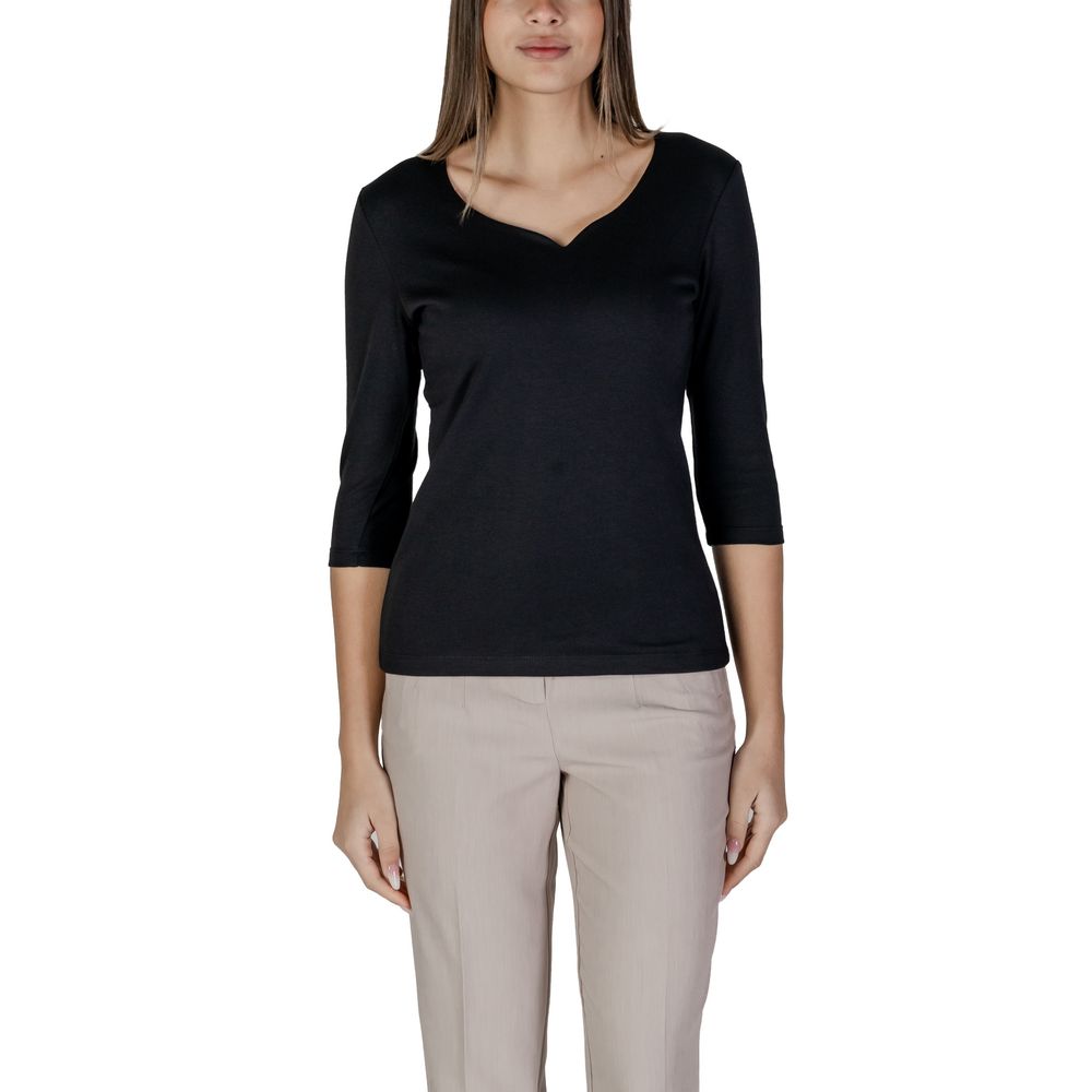 Street One Black Cotton T-Shirt -   -  Street One.