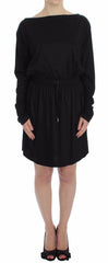 Versace Jeans Black Modal Silk Shift Knee Dress -   -  Versace Jeans.