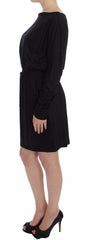 Versace Jeans Black Modal Silk Shift Knee Dress -   -  Versace Jeans.