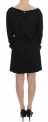 Versace Jeans Black Modal Silk Shift Knee Dress -   -  Versace Jeans.