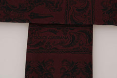 Dolce & Gabbana Bordeaux Silk Crown Chili Scarf - - Dolce & Gabbana.
