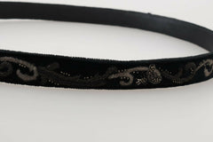 Dolce & Gabbana Black Cotton Royal Bee Embroidery Belt -   -  Dolce & Gabbana.
