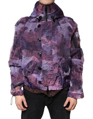 Dolce & Gabbana Purple Camouflage Hooded Men Blouson Jacket -   -  Dolce & Gabbana.