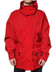 Dolce & Gabbana Red Nylon Hooded Men Full Zip Parka Jacket -   -  Dolce & Gabbana.