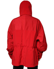 Dolce & Gabbana Red Nylon Hooded Men Full Zip Parka Jacket -   -  Dolce & Gabbana.