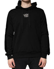 Dolce & Gabbana Black Crown Cotton Hooded Sweatshirt Sweater -   -  Dolce & Gabbana.